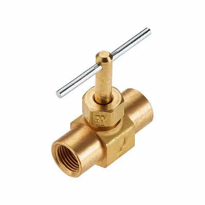 Parker Needle Valve: Inline Valve Body, Brass, Screw-In Bonnet, 1/4 in Pipe Size - Brass Straight-Body Needle Valves