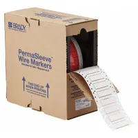 Sleeve Label: 3/8 in x 2 in, Polyolefin, White (Matte), For 4 AWG to 8 AWG Wire Gauge (MPN HX-375-2-WT)