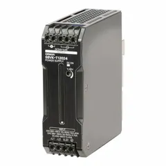 This DIN rail mount DC power supply converts a three-phase 450 to 600V DC input into a regulated 24V DC output. Rated at 120 W with a 5 A output current, it is suited for powering control panels, automation systems, and industrial machinery.