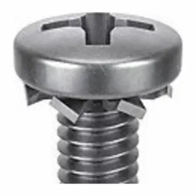 SEMS Screw: External Tooth, M2.5x0.45 Thread Size, 8 mm Lg, Stainless Steel - Machine Screws with External Tooth Lock Washers