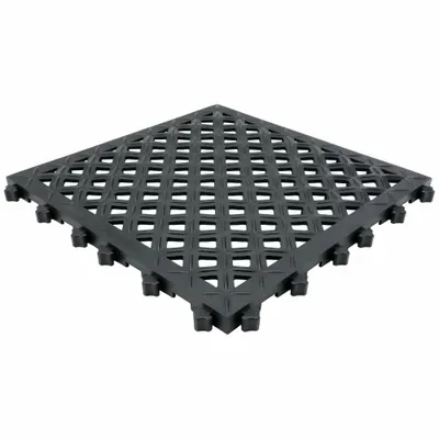 ERGO-ADVANTAGE SAFE-FLEX Interlocking Drainage Mat Tile: Interlocking Drainage Mat Tile, 18 in x 18 in - Ergo Advantage Safe-Flex Interlocking Mat System