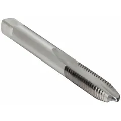 Spiral-point tap for through-hole threading in ferrous and non-ferrous materials. Features H3 / 2B tolerance, 2-flute design, plug chamfer, and high-speed steel construction. The spiral flute pushes chips forward, reducing clogging and enabling efficient threading in production environments.