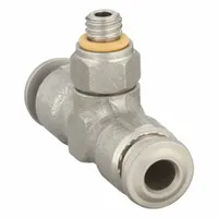AIGNEP USA Push-Fit Tee Fitting: 5/32 in OD x 5/32 in OD Size, Stainless Steel, Silver (MPN 60215-4-M5)