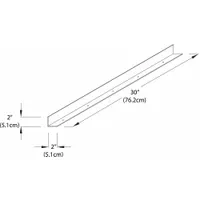 Retaining Lip: 30 in Overall Lg, 30 in Overall Wd, 2 in Overall Ht, Steel, Pearl White, 16 Gauge (MPN GRPSLA30)