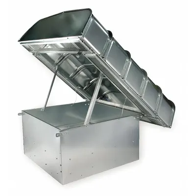 Dayton Roof Vent Hood: 10,882 cfm @ 0.100 in SP, Steel, Galvanized, 90 in Hood Lg - Roof Vent Hoods