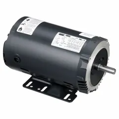 Open drip proof (ODP) 3-phase AC motor with C-face and rigid base mounting. Rated 2 hp, 3510 RPM at 60 Hz, 230/460V AC, full load current 4.84/2.42 A. Suitable for industrial equipment such as pumps, fans, conveyors, and compressors in clean, dry environments.