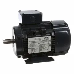 This LEESON metric motor is a 3/4 hp, 3-phase, rigid base mount AC motor with a totally enclosed fan-cooled (TEFC) enclosure. It operates at 1690 RPM at 60 Hz, with full load amps of 2.5/1.3 A at 230/460V AC. The 80 frame size conforms to IEC metric standards, suitable for general purpose industrial applications such as pumps, fans, conveyors, and machine tools.