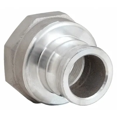 DIXON VALVE & COUPLING Cam and Groove Adapter: 2 in Coupling Size, 3 in Hose Fitting Size, 3 in -8 Thread Size - Type A Aluminum Cam & Groove Fittings