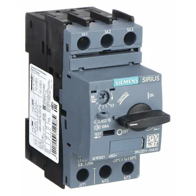 Siemens Manual Motor Starter: Non-Reversing, 3 Poles, 8 A, Thermal Protection - Non-Reversing Starters with Thermal Overloads