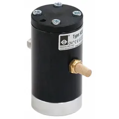 Pneumatic piston vibrator with bolt-on mount for moving bulk materials in hoppers, chutes, and bins to prevent bridging or clogging. Delivers 4,050 vibrations per minute and 432 lb of force. Operates at 2.6 cfm @ 87 psi with a 1/8 in NPT air inlet. Constructed from aluminum.