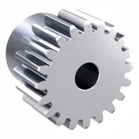 Spur Gear: Module m 1.5, 20 Teeth, 8 mm Bore Dia, Stainless Steel, 20° Pressure Angle, Plain Bore (MPN SUS1.5-20)