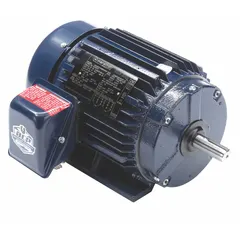 This LEESON general purpose AC motor features a rigid base mount and a totally enclosed fan-cooled (TEFC) enclosure. It is rated at 1 hp with a nameplate voltage of 230/460V AC, full load current of 3.0/1.5 A at 60 Hz, and a nameplate RPM of 1735 RPM at 60 Hz. Suitable for industrial applications such as pumps, fans, conveyors, and compressors.
