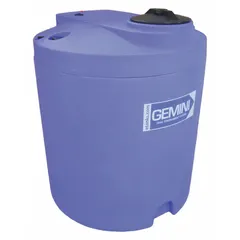Vertical dual containment tank with a closed top, 90-gallon capacity, and 1/4-inch wall thickness. Constructed from LLDPE for secondary containment of liquids in industrial and chemical storage applications.
