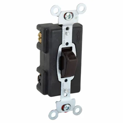HUBBELL Wall Switch: Push Button Switch, 3-Way, Maintained, Brown, 120/277V AC - Push-Button Wall Switches