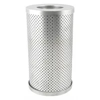 Cartridge hydraulic filter with cellulose media, 2 7/16 in inside diameter, for hydraulic fluid systems. Compatible with Komatsu vehicles. Used in construction and industrial equipment to remove contaminants from hydraulic circuits, protecting pumps, valves, and actuators