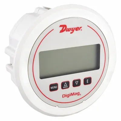 Dwyer Digital Differential Pressure Gauge: DM-1000, 0.125 in Tubing, Center Back - Digital Differential Air Flow Gauges for Air & Compatible Gases