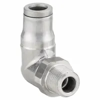 LEGRIS Push-Fit Elbow Fitting: 6 mm OD x 1/8 in Pipe Size, Push-to-Connect x MBSPT, Stainless Steel (MPN 3889 06 10)