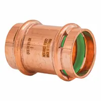 QUICKFITTING SUREPRESS Press Copper Straight Coupling No Stop: 1 in CTS x 1 in CTS size, Copper (MPN SPWC33NSR)