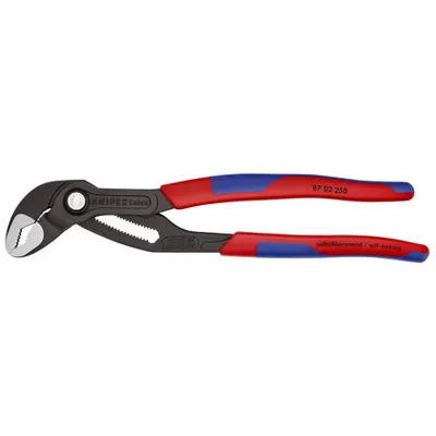 KNIPEX Water Pump Plier: V, Push Button, 2 in Max Jaw Opening, 10 in Overall Lg - V-Jaw Tongue & Groove Pliers