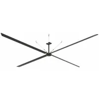 HUNTER INDUSTRIAL Ceiling Fan: 197,067 cfm Airflow, 24 ft Blade Dia, Variable Speeds, 240V AC, ECO (MPN E24-23P-IP-SM)