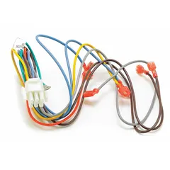 Wire harness for connecting electrical components in HVACR equipment. Used for power and signal transmission in commercial heating, ventilation, air conditioning, and refrigeration systems. Replaces damaged or failed wiring assemblies.