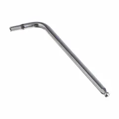 This stainless steel hex key features a 6 mm metric tip size and a long arm length of 6 inches. The satin finish reduces glare and resists corrosion. Suitable for tightening or loosening hex socket screws in confined spaces during assembly, maintenance, and repair tasks.