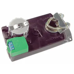 This non-fail-safe actuator is designed for use with dampers, valves, and VAV boxes in building automation systems. It features a floating-point, non-spring-return design with 40 in-lb torque, 24V AC input, and a 0 to 95° stroke with CW/CCW shaft rotation. The actuator is hardwired and compatible with building automation systems.