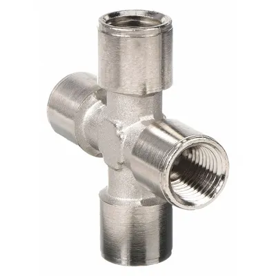 AIGNEP USA 82620N-04 Nickel-Plated Brass Pipe Cross - Nickel-Plated Threaded Low-Pressure Pipe Fittings
