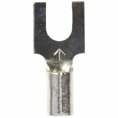 3M Fork Terminals: Bare, #6 Stud Size, 16 AWG – 14 AWG Wire Range, Block Fork - Non-Insulated Fork Terminals