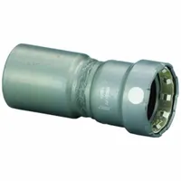 VIEGA MEGAPRESS Crimp Fitting: 2 in Pipe x 1 1/2 in Pipe Size, FTG x Press-fit, Carbon Steel, FKM (MPN 84210)