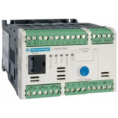 Motor monitoring and management system with 100-240V AC control voltage. Rated current range 1.35 A to 27 A. Communicates via DeviceNet protocol for integration into industrial control networks. Used for monitoring and protection of motors in applications such as pumps, conveyors, and compressors.