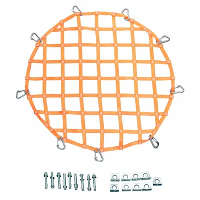 US NETTING Safety Netting System: 5 in Mesh Size, Perimeter Netting, Orange, 3 ft Lg - Hatch Safety Netting for Workers