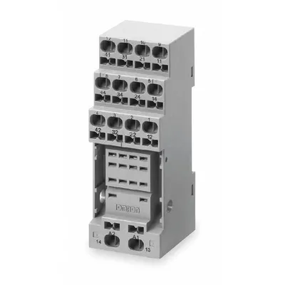 OMRON Relay Socket: 10 A Rating, DIN-Rail Socket Mounting, 14 Pins, G Socket - DIN-Rail Mounted Sockets