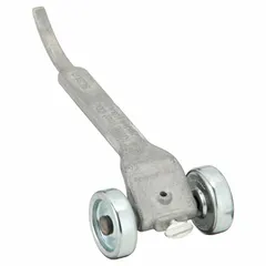 Aluminum wheeled joint raker for cleaning and finishing joints in concrete or masonry surfaces. The wheeled design allows smooth maneuvering along joints. Suitable for professional joint raking applications.