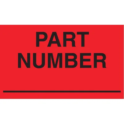 TAPECASE Instructional Handling Label: Part #, 3 in x 5 in, Red, 500 Labels per Roll - Shipping & Receiving Message Labels