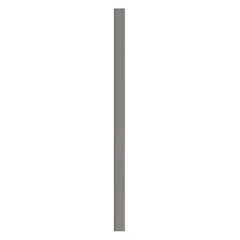 This pilaster is a vertical support column for commercial bathroom partitions. It has a polymer inner core, measures 82 inches in height, 4 inches in width, and 1 inch in thickness. The finish is Pebble and the color is Charcoal.