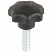 KIPP Hand Knob: 7 Point, Plastic w/ Steel Thread, 1/4"-20 Thread, 20 mm Thread Lg, 25 mm Dia (MPN K0155.4A2X20)