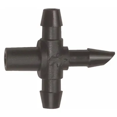 RAIN BIRD Tee: Drip Tee, Plastic, Black, 1/4 in Dia - Faucet Connections, Couplings, Shut-Off Valves & Regulators