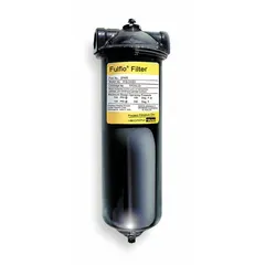 The Parker B10-3/4SD is a carbon steel water filter cartridge housing with an overall height of 12 7/8 inches and a flow rate of 5 gpm. It is designed for use with compatible filter cartridges in industrial water filtration applications, such as removing particulates from process water, cooling systems, or general plant water supplies.