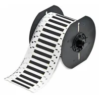 Sleeve Label: 1/8 in x 2 in, Polyolefin, Black (Matte), For 16 AWG to 22 AWG Wire Gauge (MPN B33D-125-2-342BK)