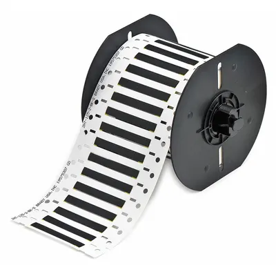 BRADY Sleeve Label: 1/8 in x 2 in, Polyolefin, Black (Matte) - Brady Precut Sleeve Label Rolls