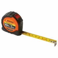 KESON Tape Measure: Nonmagnetic Single Hook Tip, 10 ft / 3 m, Plastic with Rubberized Grip (MPN PGPRO18M10V)