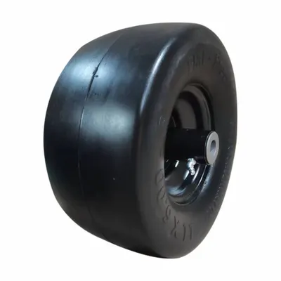 MARASTAR Caster Wheels: 11 in Wheel Dia., 5 3/16 in Wheel Wd, Polyurethane - Adjustable Hub Length Flat-Free Polyurethane Foam Wheels