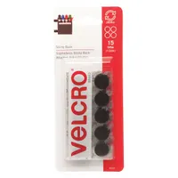 VELCRO BRAND Hook-and-Loop Fastener: Disc, 5/8 in Overall Dia, Hook-and-Loop, Black, Adhesive, Nylon (MPN 90069)