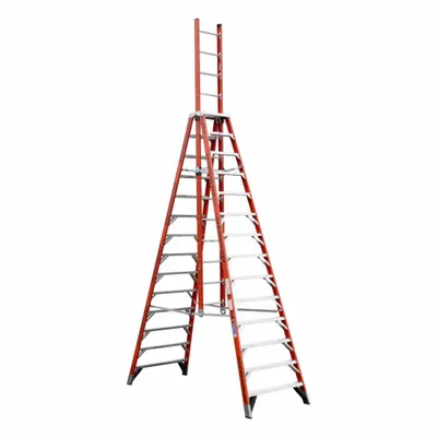 WERNER E7414 Non-Conductive Fiberglass Trestle Extension Ladder - Non-Conductive Fiberglass Trestle Extension Ladders
