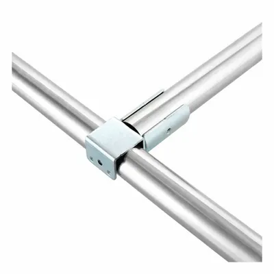 FLEXPIPE Pipe Mount: Pipe Mount Start, Tee, Silver, Hot Rolled Steel, 3 1/4 in Lg - Clamps, Joints & Accessories for Clamp-On Pipe Systems