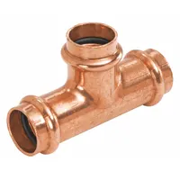 NIBCO Crimp Tee Fitting: Tee, 3 in CTS x 2 1/2 in CTS x 2 1/2 in CTS size, Copper, EPDM O-Ring (MPN 9107150PC)