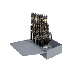 CLE-LINE Reduced Shank Drill Bit Set: 29 Pc, 1/16" to 1/2" by 64ths, 135° Split Point, Reduced Shank (MPN C18122). Key specifications — attr1236168: Metal Index.