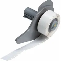 Pre-Cut Label Stock Roll: 9/32 in x 1/2 in, 1/2 in x 9/32 in, Polyester, White (Gloss) (MPN M7-6-473)