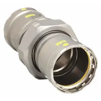VIEGA MEGAPRESS Crimp Union Fitting: 2 in Pipe x 2 in Pipe Size, Press-fit x Press-fit, Steel, HNBR (MPN 25726)